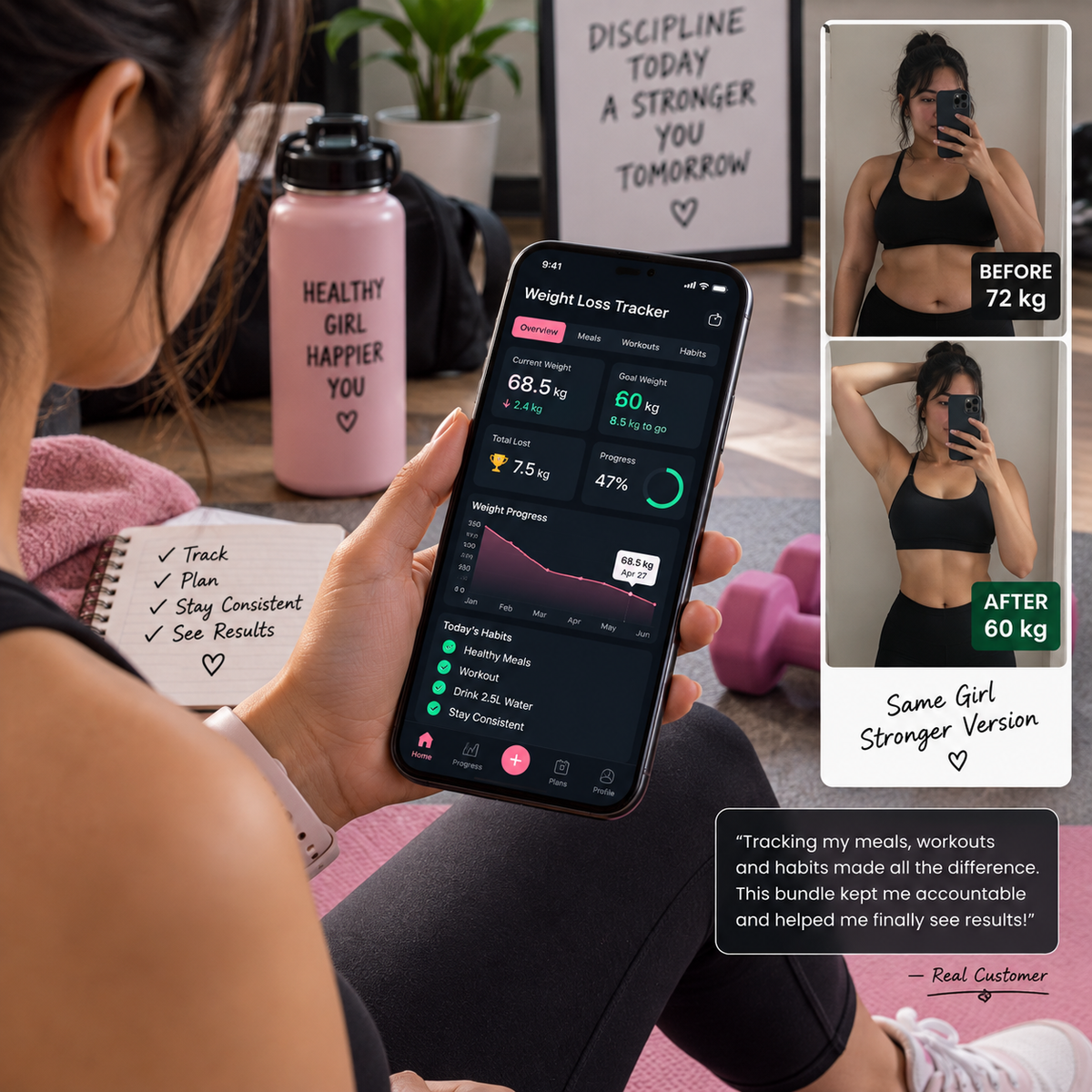 Ultimate Weight Loss Tracker – Track Your Progress, Stay Consistent & Reach Your Goals