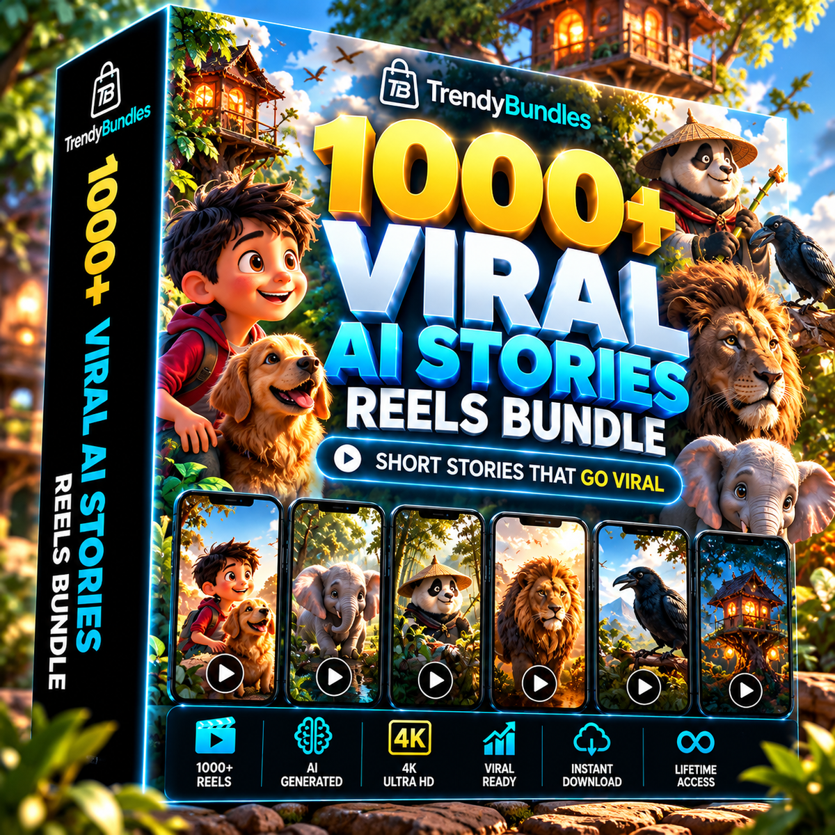 1000+ Viral AI Stories Reels Bundle
