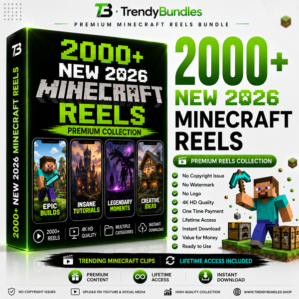 2000+ New 2026 Minecraft Reels Bundle – Premium Gaming Content Collection