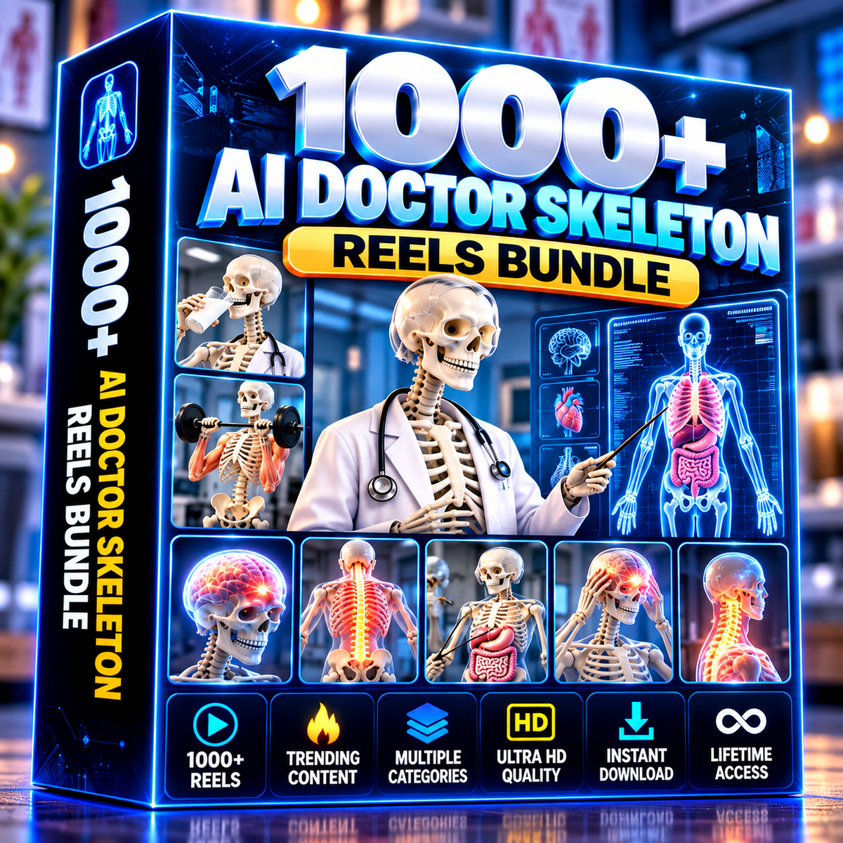 1000+ AI Doctor Skeleton Reels Bundle