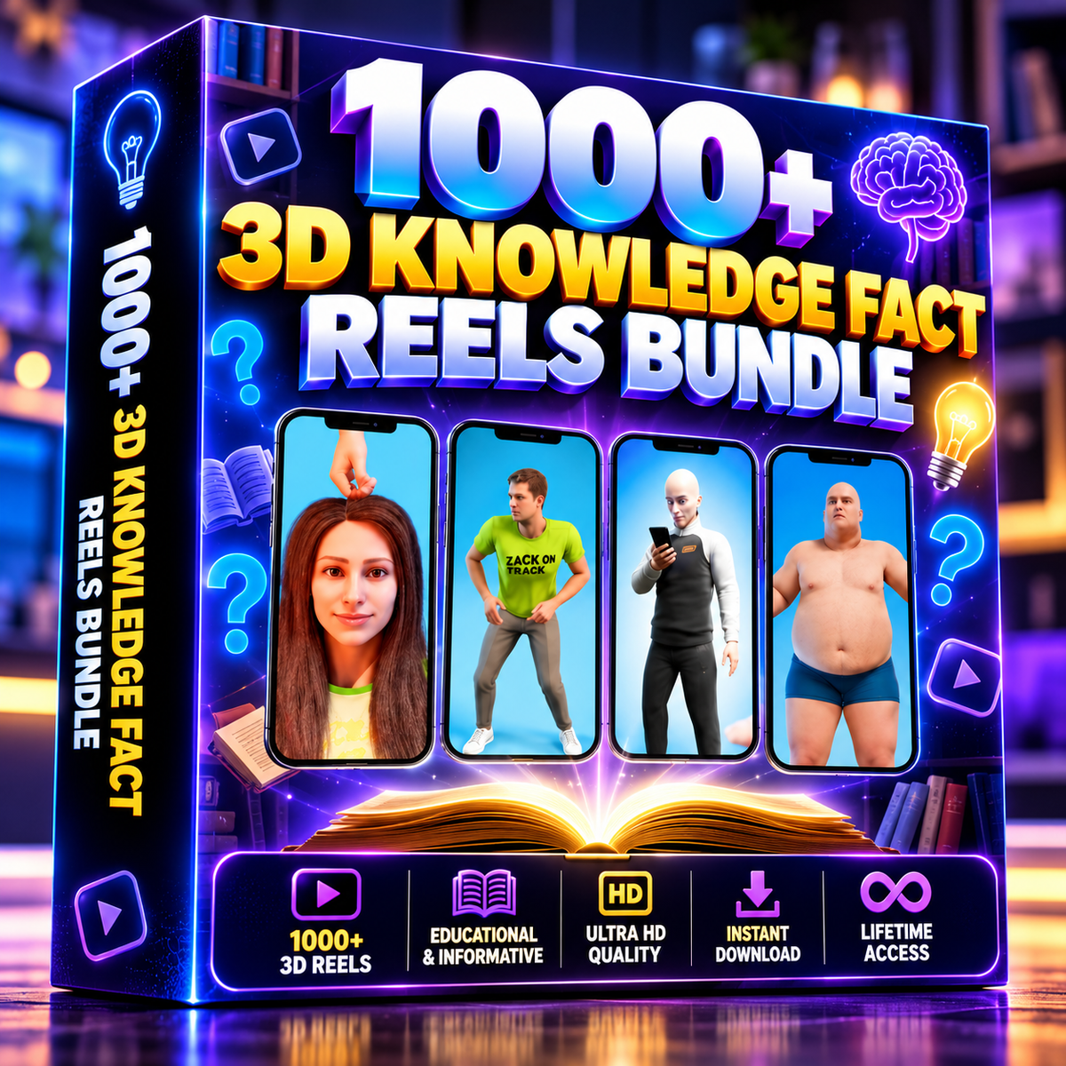 1000+ 3D Knowledge Fact Reels Bundle