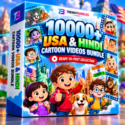 🎨 10000+ USA & Hindi Cartoon Videos Bundle