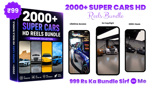 🏎️ 2000+ Super Cars HD Reels Bundle | Instant Access | Lifetime Updates